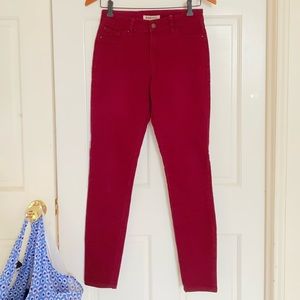 burgundy jeans